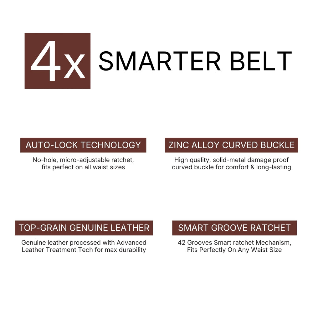 Hayes London | Sparta Auto-Lock No-Hole Genuine Leather Belt for Men – Micro-Adjustable Smart Ratchet Belt for Formal & Business Wear (Textured Black with Gold Buckle)