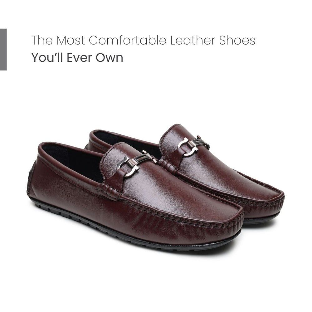 Hayes London | Belfort Driving Loafers – Brown Plain Genuine Leather Men’s Shoes