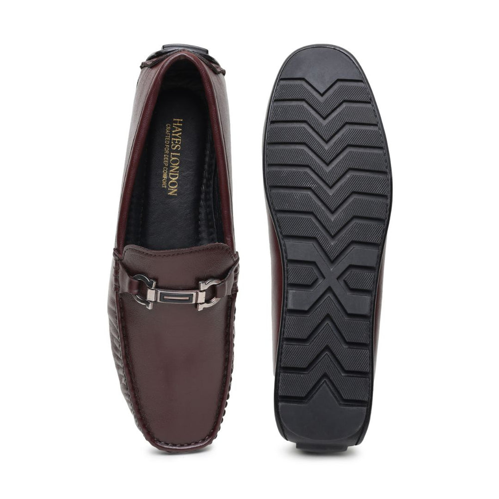 Hayes London | Belfort Driving Loafers – Brown Plain Genuine Leather Men’s Shoes