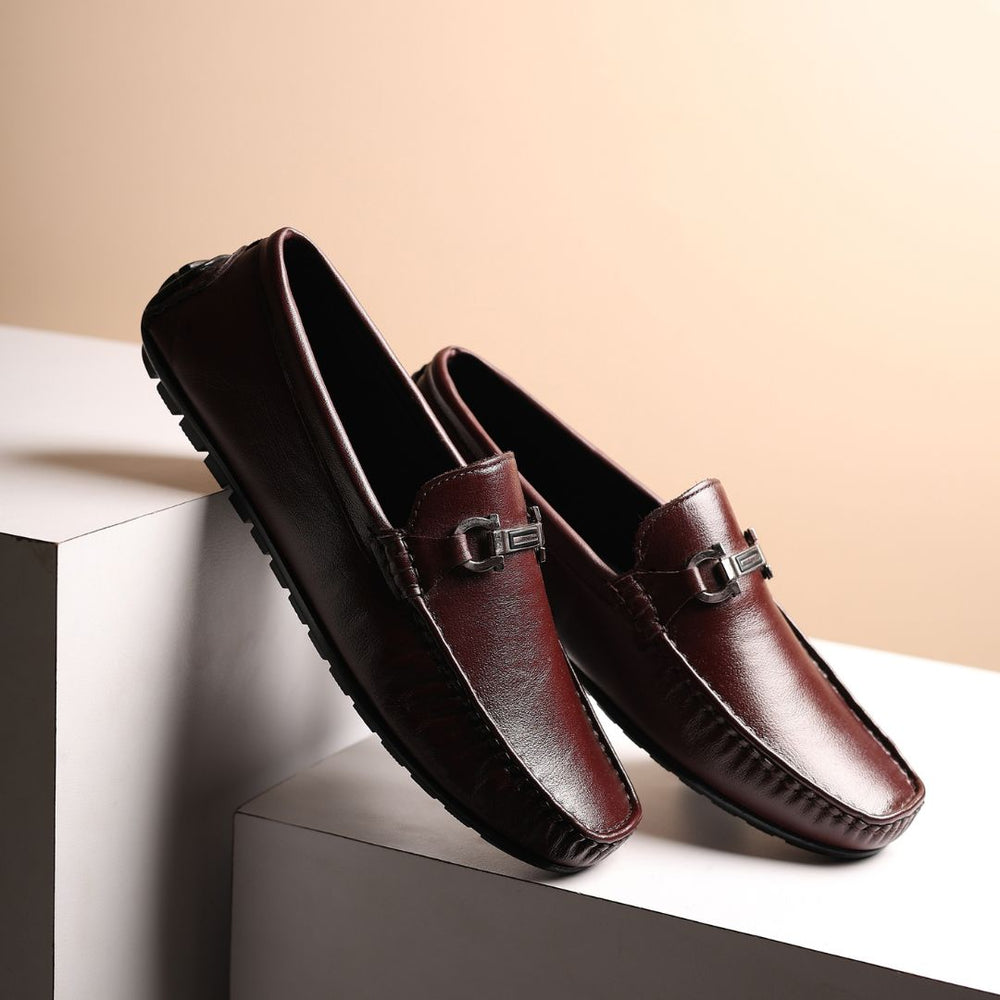 Hayes London | Belfort Driving Loafers – Brown Plain Genuine Leather Men’s Shoes
