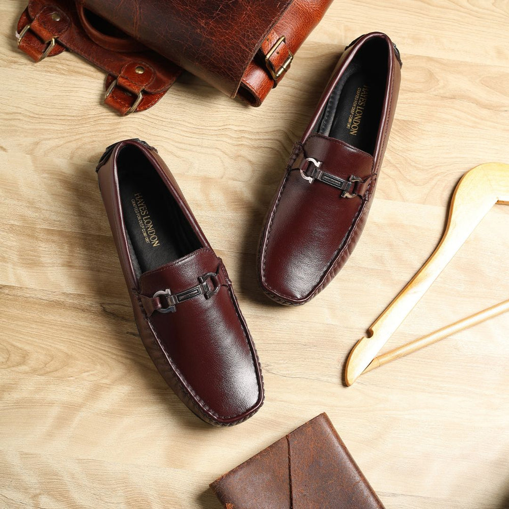 Hayes London | Belfort Driving Loafers – Brown Plain Genuine Leather Men’s Shoes