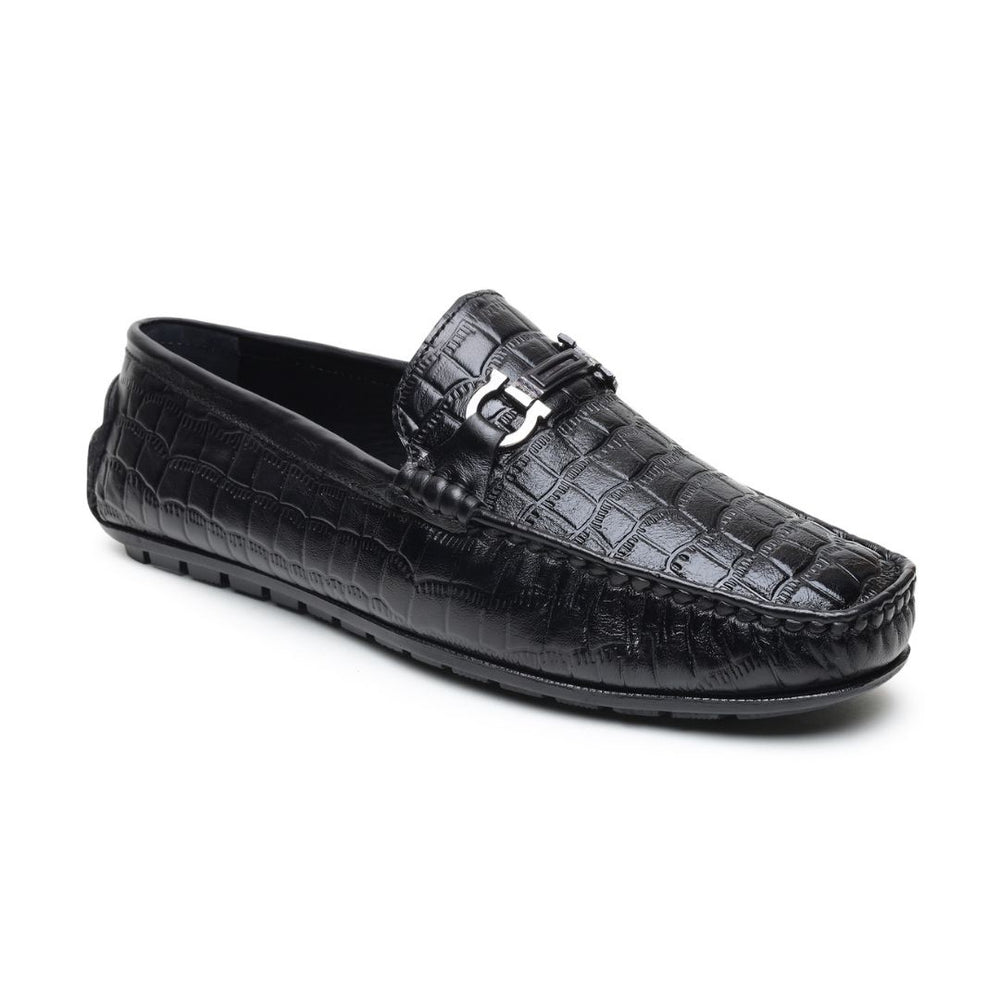Hayes London | Cruze Driving Loafers – Black Croco Genuine Leather Men’s Shoes