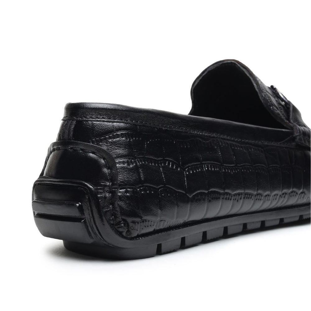Hayes London | Cruze Driving Loafers – Black Croco Genuine Leather Men’s Shoes