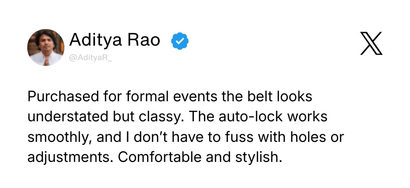 Nova Auto-Lock No-Hole Genuine Leather Belt for Men – Micro-adjustable Smart Belt for Formal & Casual Wear (Plain Black) Review 1