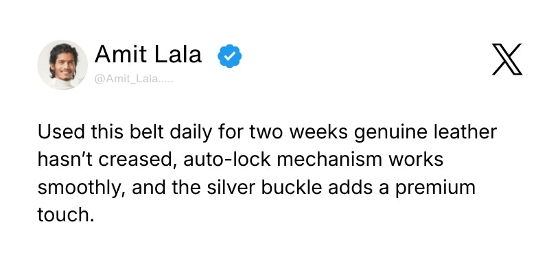 Nova Auto-Lock No-Hole Genuine Leather Belt for Men – Micro-adjustable Smart Belt for Formal & Casual Wear (Plain Black) Review 1