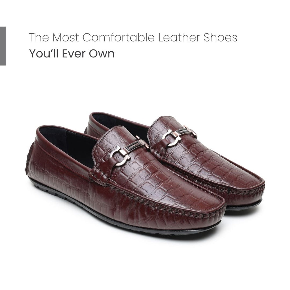 Hayes London | Cruze Driving Loafers – Brown Croco Genuine Leather Men’s Shoes