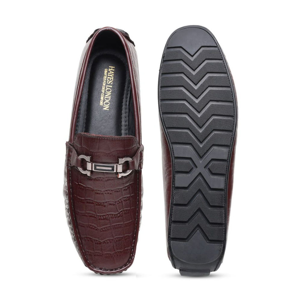 Hayes London | Cruze Driving Loafers – Brown Croco Genuine Leather Men’s Shoes