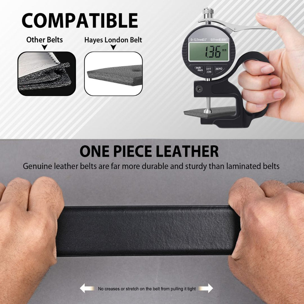 Hayes London | Italian Leather Reversible Black & Brown Belt For Men (Leather Texture: Plain)