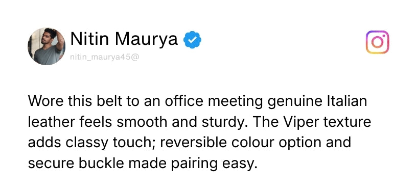 Italian Leather Reversible Black & Brown Belt For Men with Black & Gold Buckle (Leather Texture: Viper) Review 2