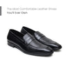 Hayes London | Windsor Penny Loafers – Black Perforated Genuine Leather Men’s Shoes