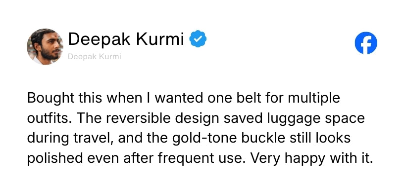 Italian Leather Reversible Black & Brown Belt For Men with Black & Gold Buckle (Leather Texture: Braided) Review 3