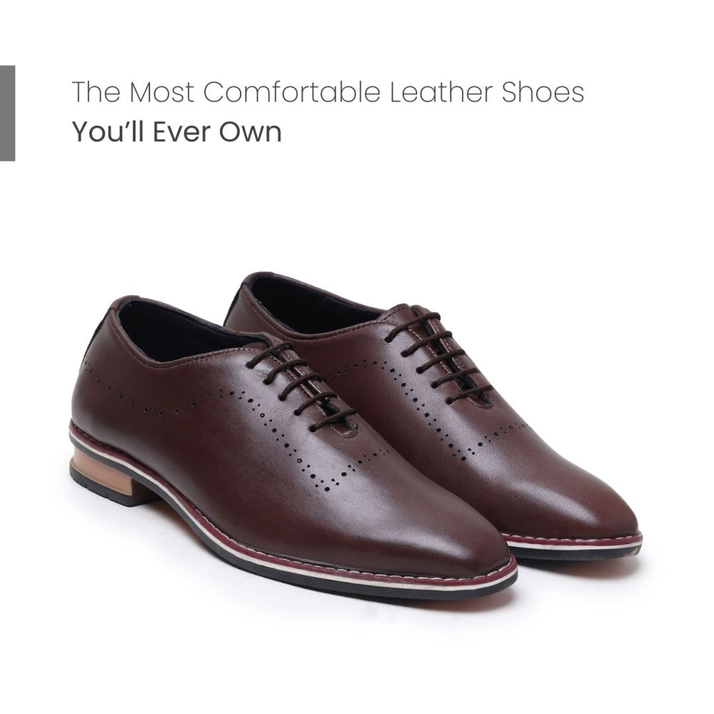 Hayes London | Shelby Wholecut Oxford Shoes – Brown Plain Genuine Leather Men’s Shoes
