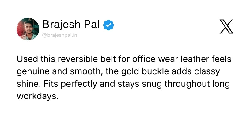 Italian Leather Reversible Black & Brown Belt For Men with Black & Gold Buckle (Leather Texture: Plain) Review 1