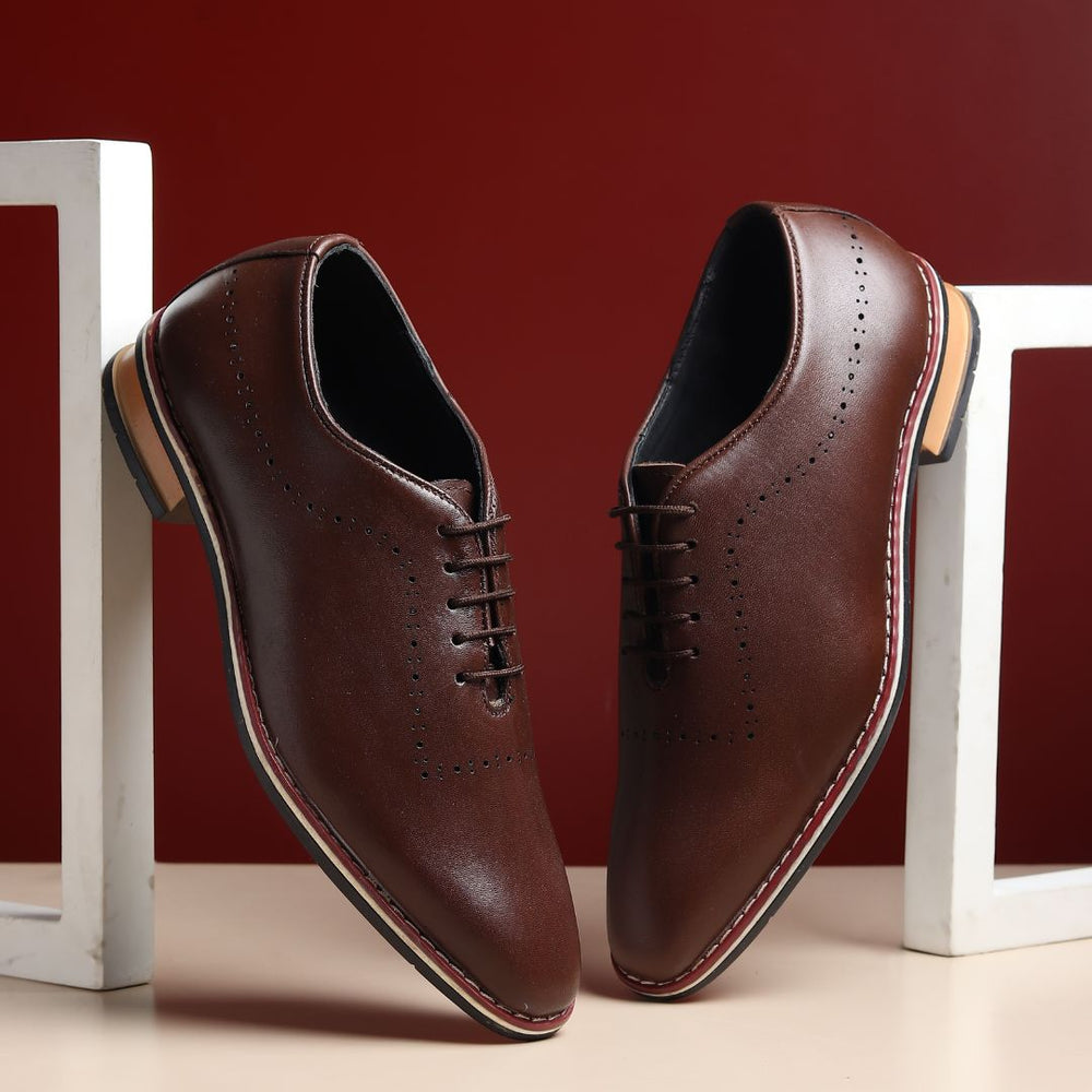 Hayes London | Shelby Wholecut Oxford Shoes – Brown Plain Genuine Leather Men’s Shoes