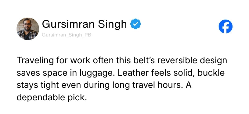 Italian Leather Reversible Black & Brown Belt For Men (Leather Texture: Viper) Review 3