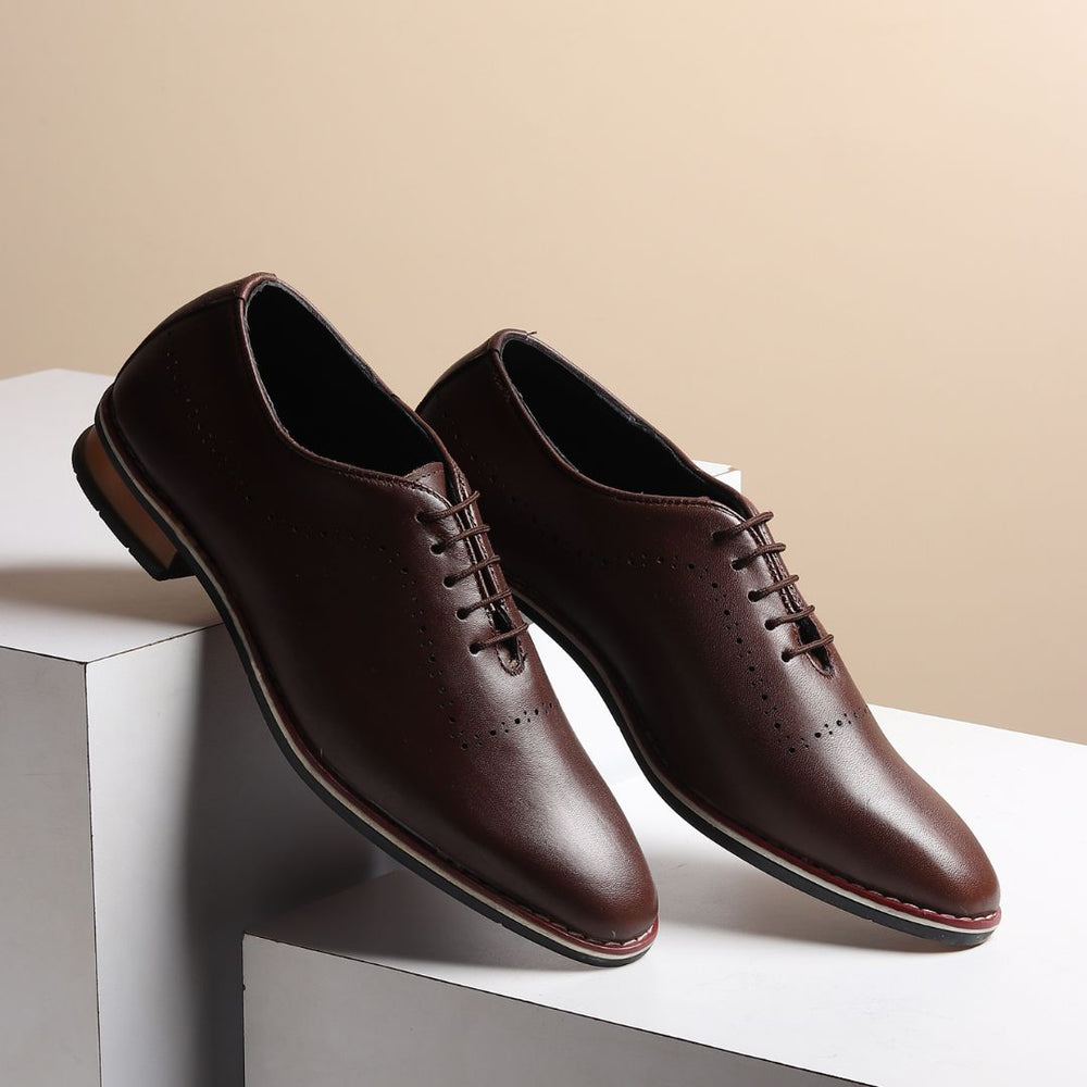 Hayes London | Shelby Wholecut Oxford Shoes – Brown Plain Genuine Leather Men’s Shoes