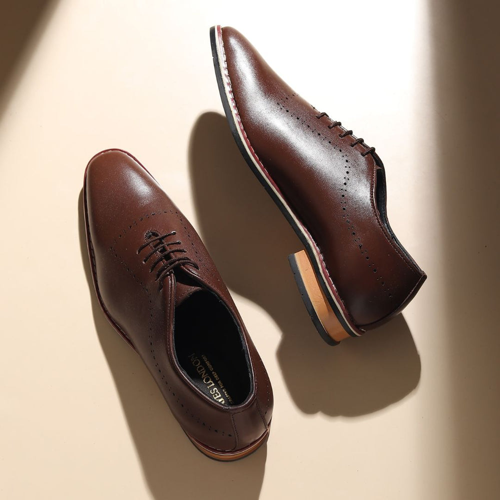 Hayes London | Shelby Wholecut Oxford Shoes – Brown Plain Genuine Leather Men’s Shoes