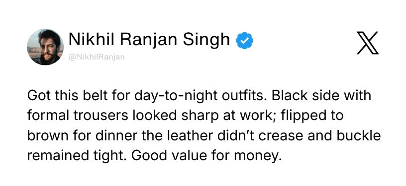 Reversible Black & Brown Genuine Leather Belt For Men (Leather Texture: Wild) Review 1