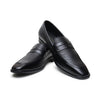 Hayes London | Windsor Penny Loafers – Black Perforated Genuine Leather Men’s Shoes