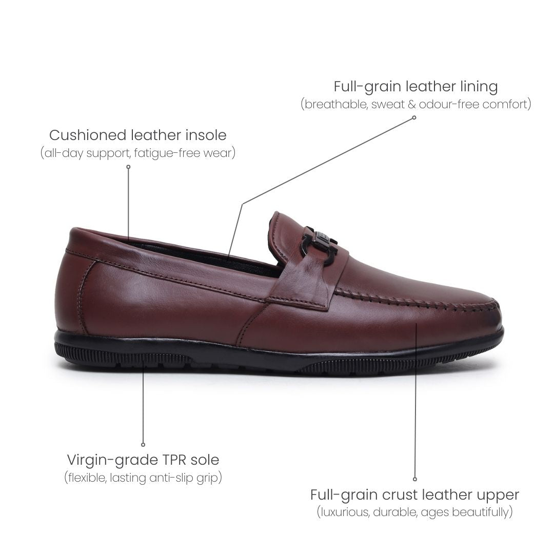 Hayes London | Blaze Horsebit Loafers – Brown Plain Genuine Leather Men’s Shoes