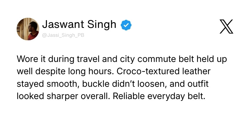 Black Croco Pattern Genuine Leather Men's Belt (Leather Texture: Croco Pattern & Buckle Color: Black) Review 1