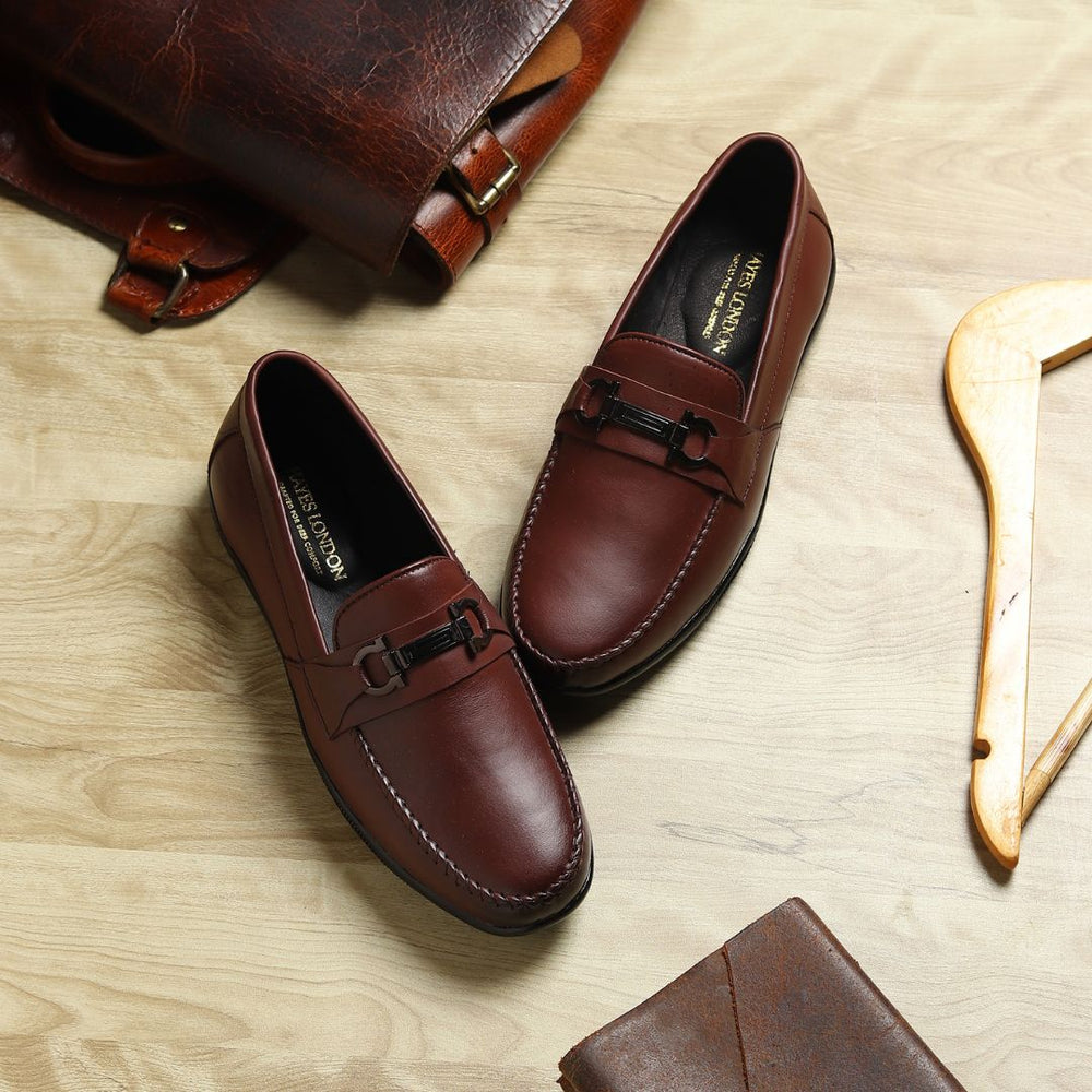 Hayes London | Blaze Horsebit Loafers – Brown Plain Genuine Leather Men’s Shoes