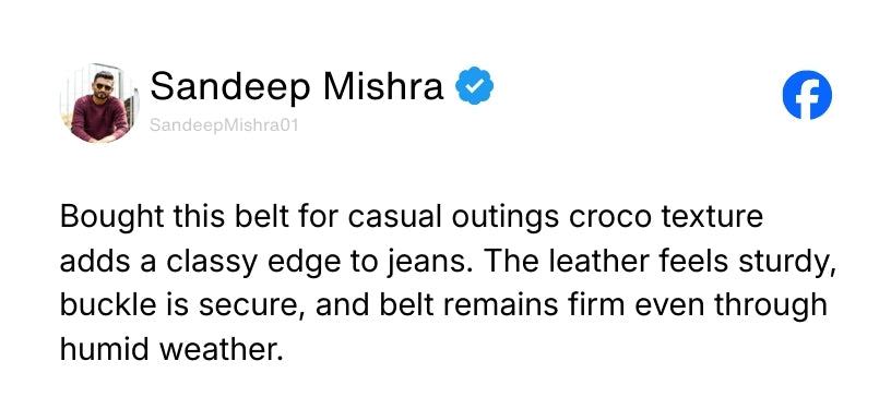 Black Croco Pattern Genuine Leather Men's Belt (Leather Texture: Croco Pattern & Buckle Color: Black) Review 3