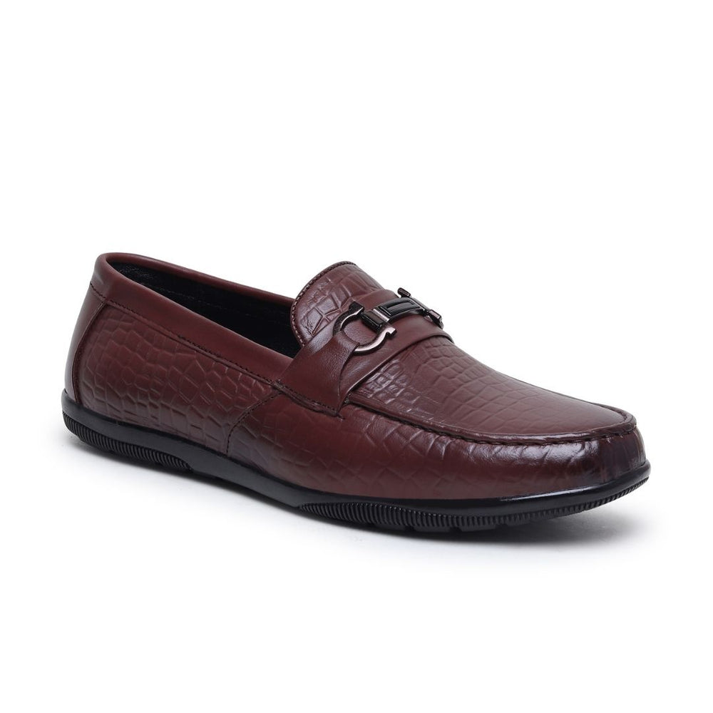 Hayes London | Jaxon Horsebit Loafers – Brown Croco Genuine Leather Men’s Shoes