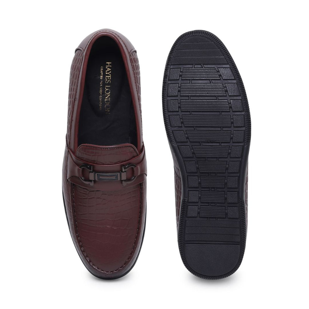 Hayes London | Jaxon Horsebit Loafers – Brown Croco Genuine Leather Men’s Shoes