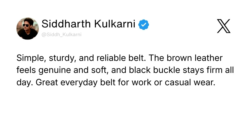 Brown Genuine Leather Men's Belt (Leather Texture: Plain & Buckle Color: Black) Review 1