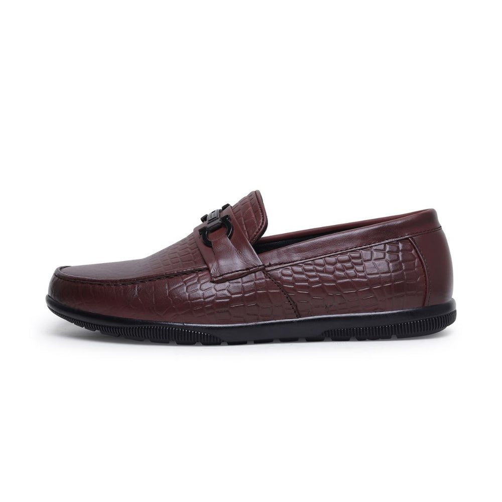 Hayes London | Jaxon Horsebit Loafers – Brown Croco Genuine Leather Men’s Shoes