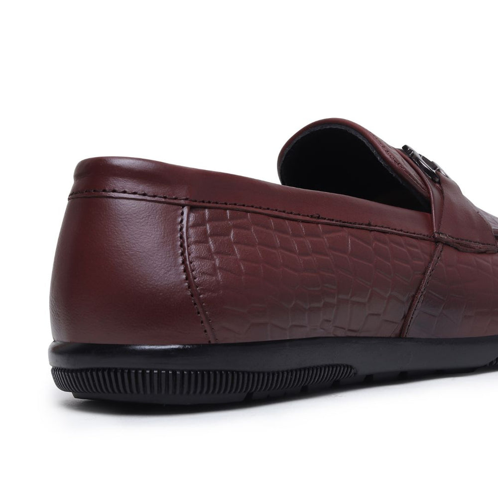 Hayes London | Jaxon Horsebit Loafers – Brown Croco Genuine Leather Men’s Shoes