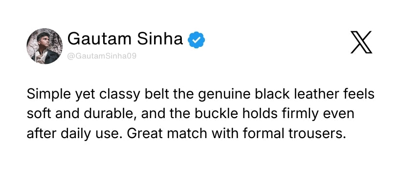 Black Genuine Leather Men's Belt (Leather Texture: Plain & Buckle Color: Black) Review 1