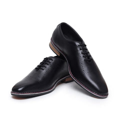 Hayes London | Shelby Wholecut Oxford Shoes – Black Plain Genuine Leather Men’s Shoes