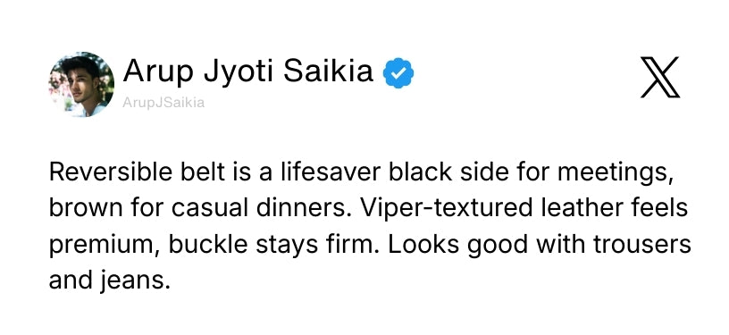 Italian Leather Reversible Black & Brown Belt For Men (Leather Texture: Viper) Review 1