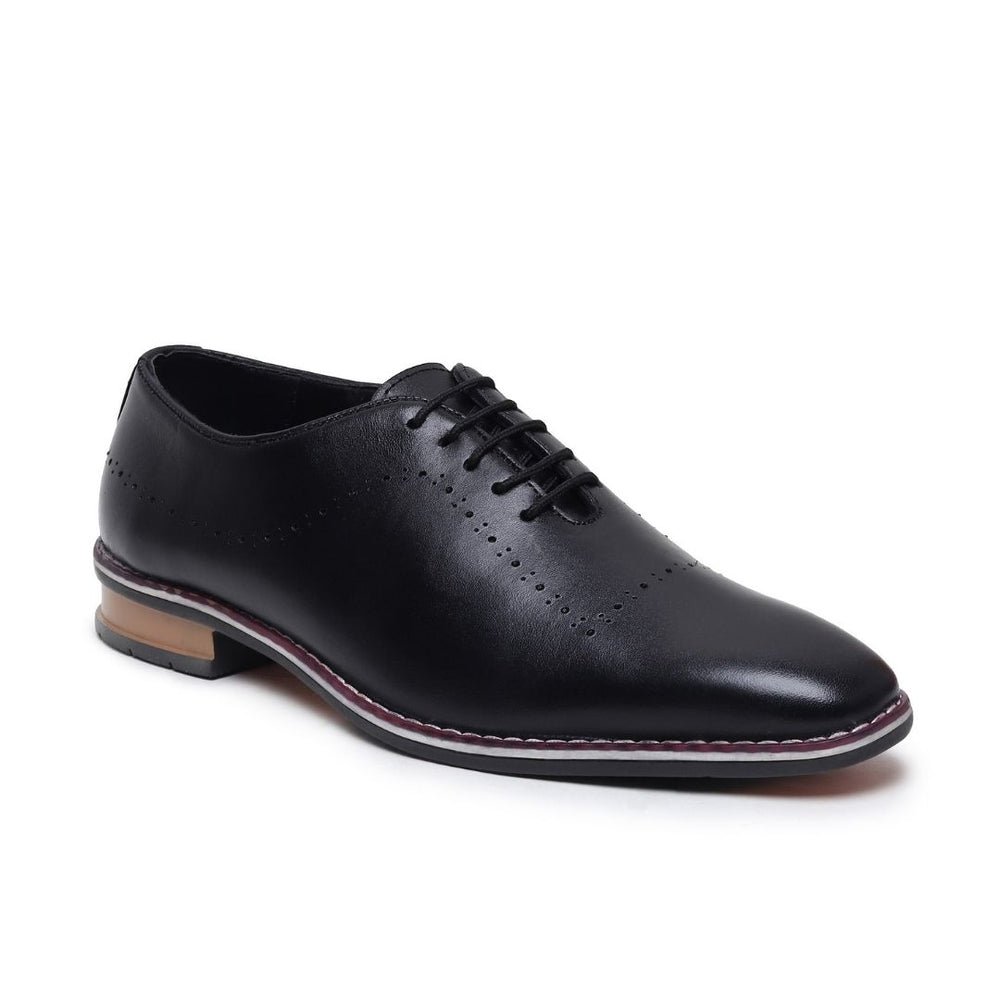 Hayes London | Shelby Wholecut Oxford Shoes – Black Plain Genuine Leather Men’s Shoes