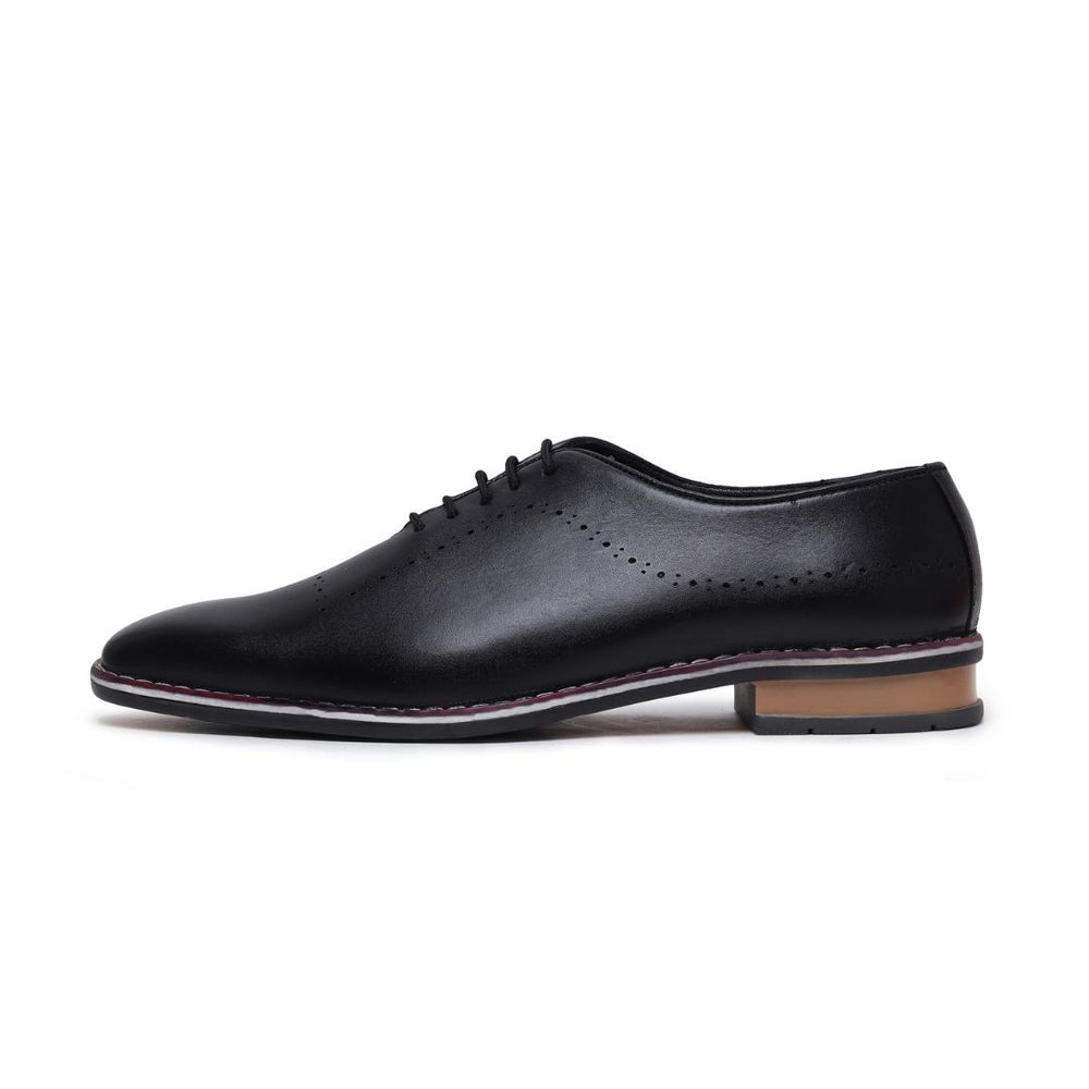 Hayes London | Shelby Wholecut Oxford Shoes – Black Plain Genuine Leather Men’s Shoes