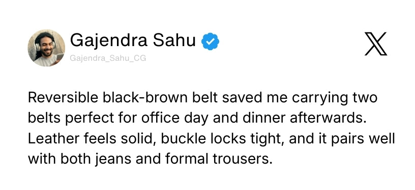 Reversible Black & Brown Genuine Leather Belt For Men (Leather Texture: Wild) Review 1