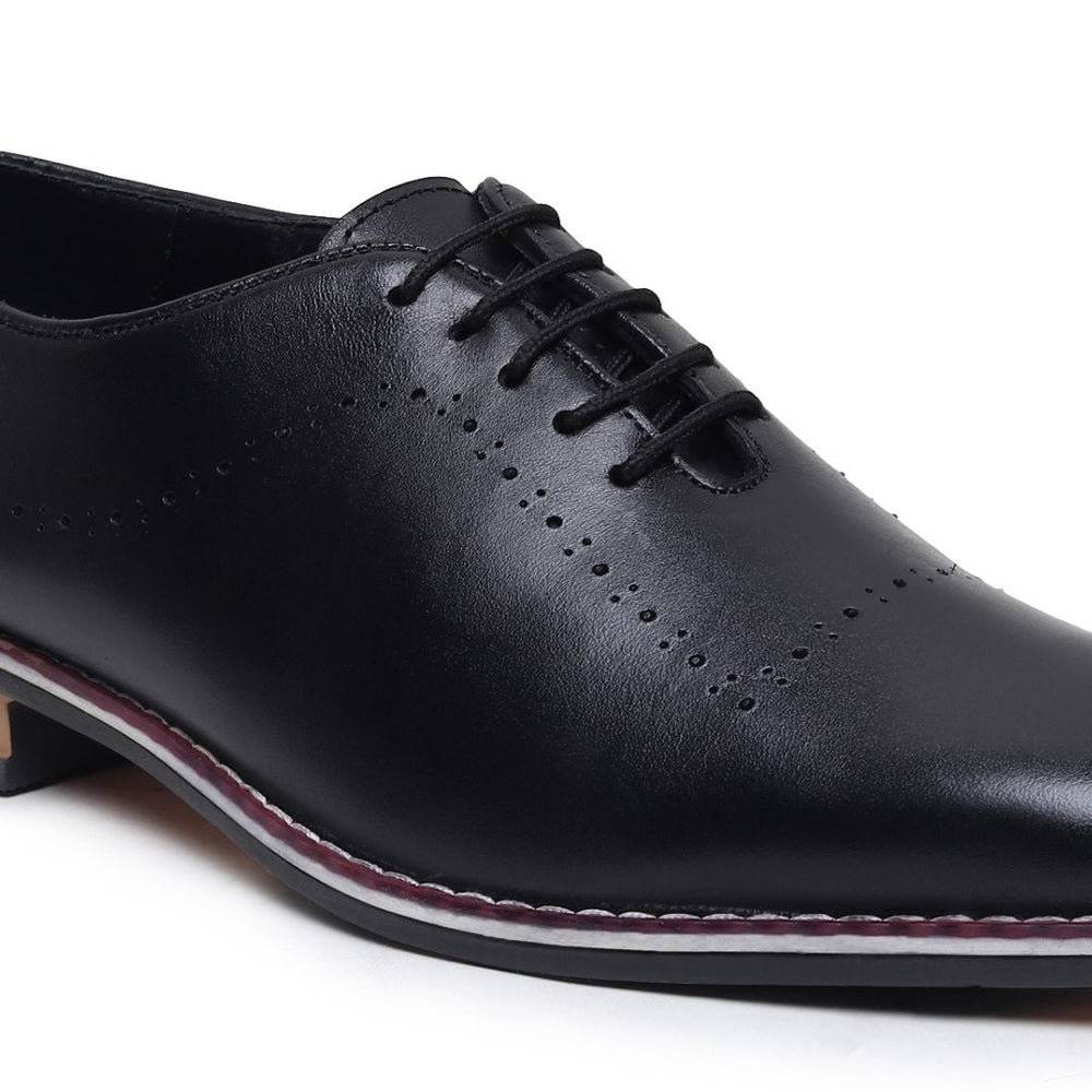 Hayes London | Shelby Wholecut Oxford Shoes – Black Plain Genuine Leather Men’s Shoes