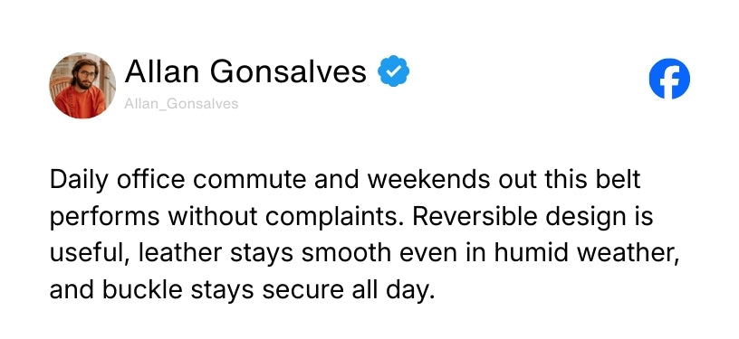 Reversible Black & Brown Genuine Leather Belt For Men (Leather Texture: Wild) Review 3