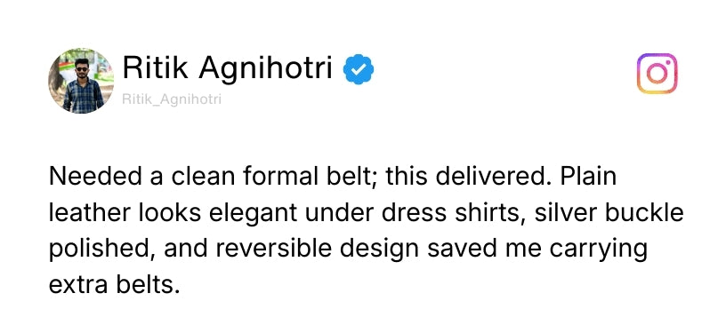 Italian Leather Reversible Black & Brown Belt For Men (Leather Texture: Plain) Review 2