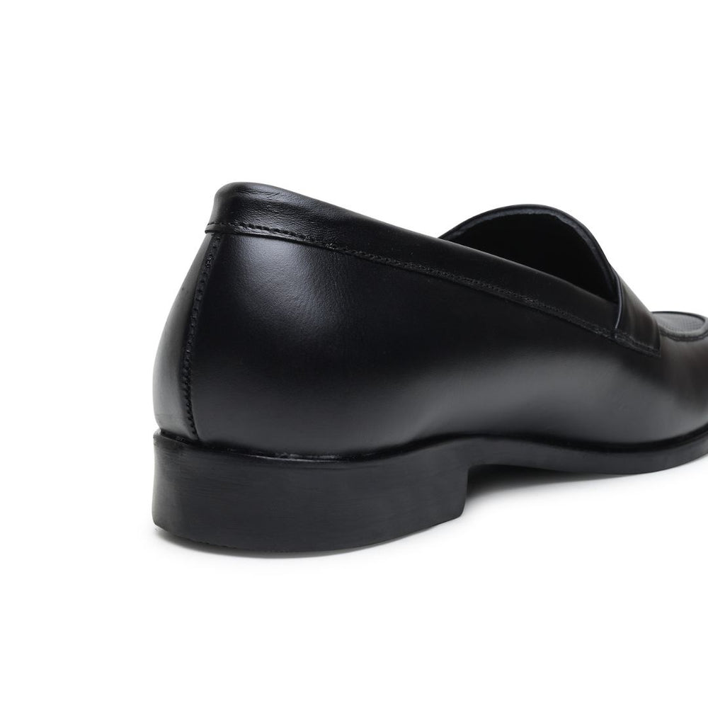 Hayes London | Windsor Black Formal Penny Loafers for Men – Genuine Leather Dotted Slip-On Shoes for Office & Party Wear