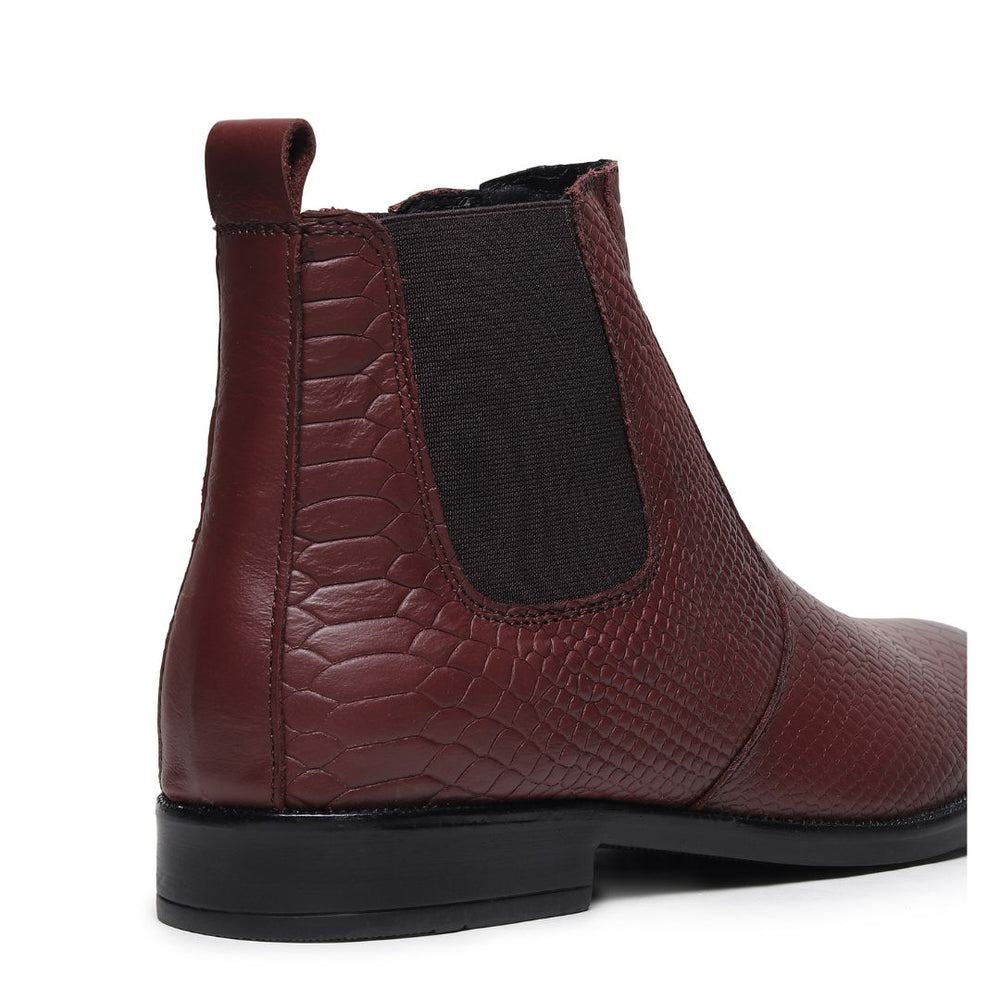 Hayes London | Hawk Chelsea Boots – Brown Textured Genuine Leather Men’s Shoes