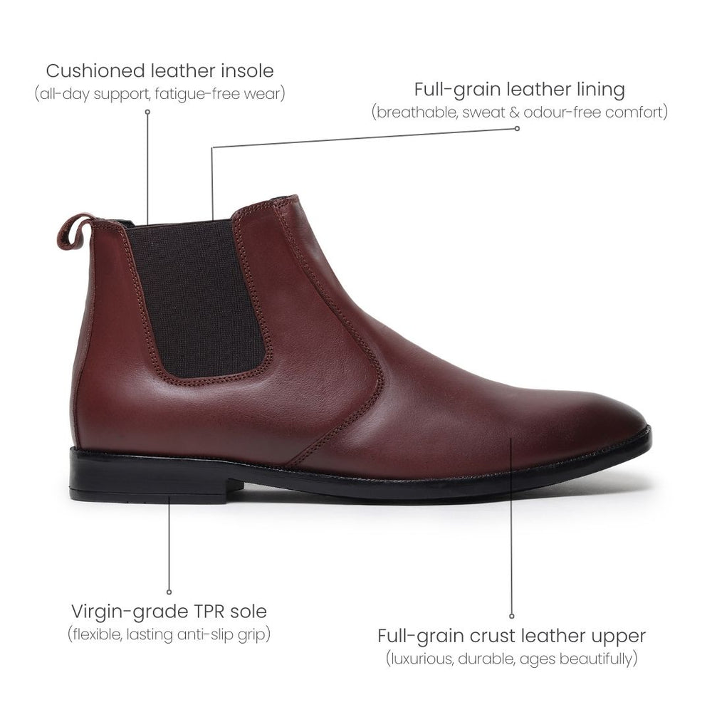 Hayes London | Strider Chelsea Boots – Brown Plain Genuine Leather Men’s Shoes