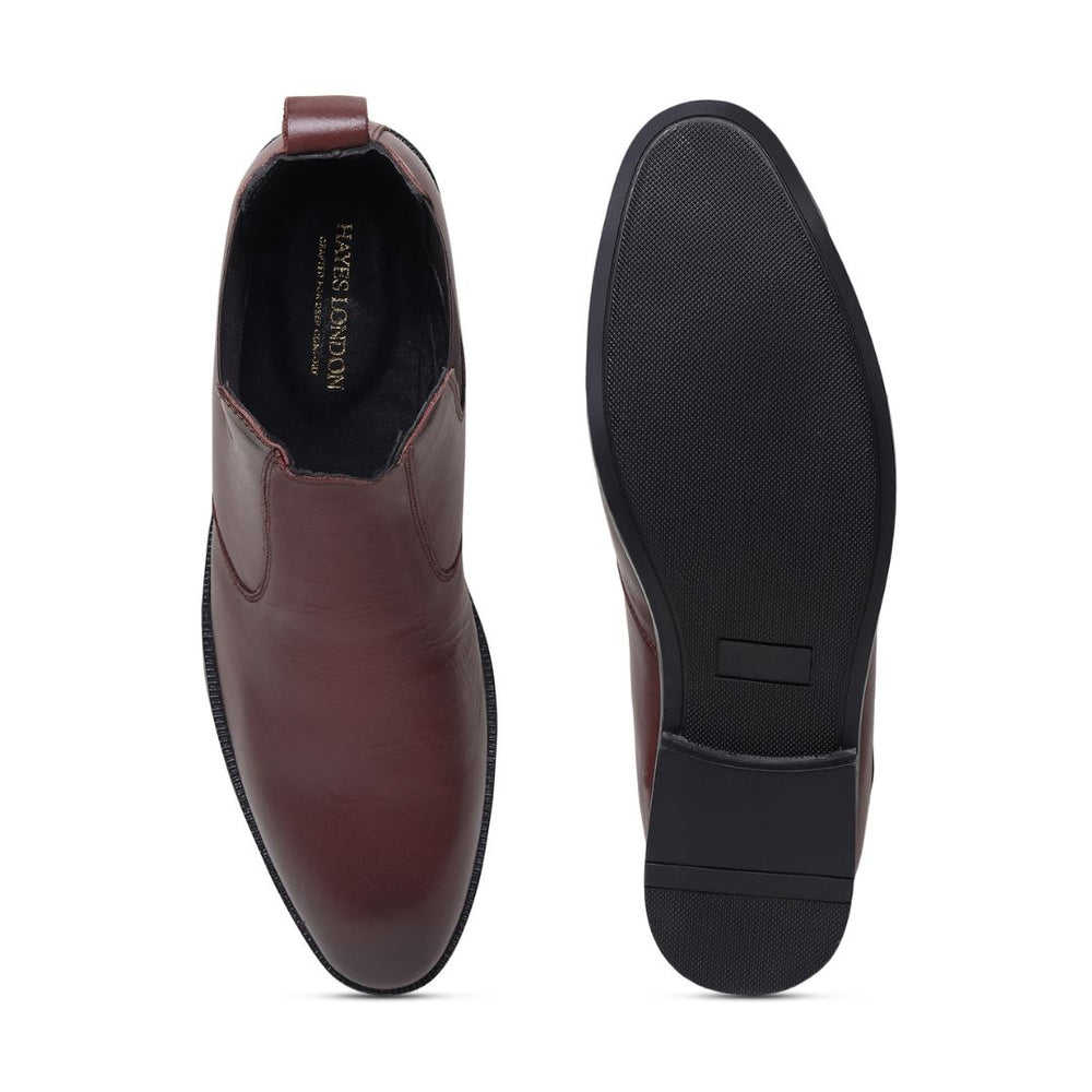Hayes London | Strider Chelsea Boots – Brown Plain Genuine Leather Men’s Shoes