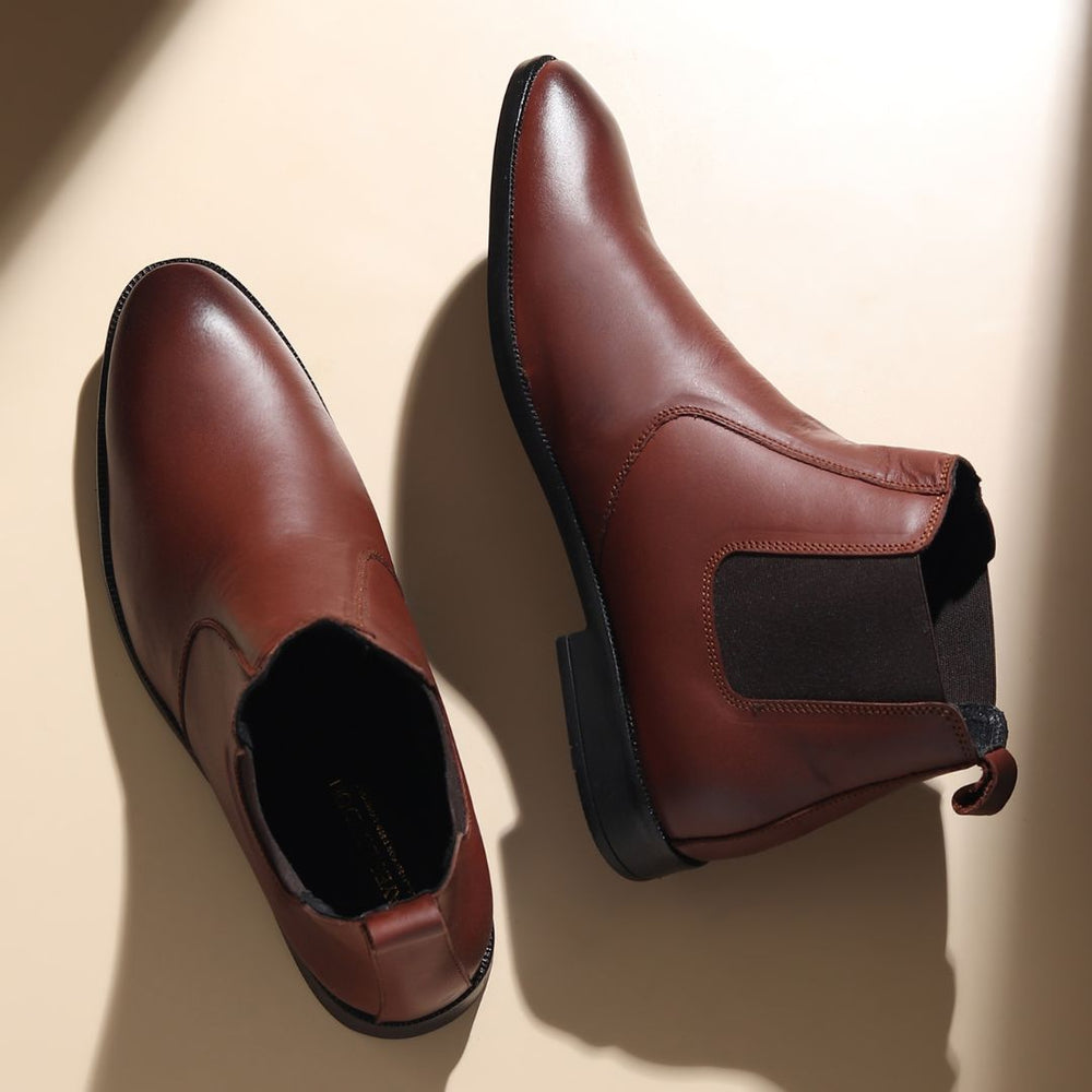 Hayes London | Strider Chelsea Boots – Brown Plain Genuine Leather Men’s Shoes