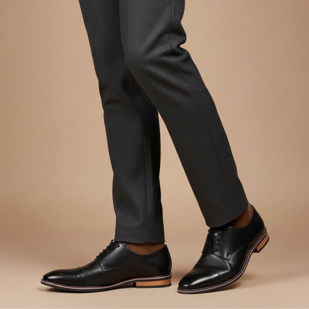 Hayes London | Shelby Wholecut Oxford Shoes – Black Plain Genuine Leather Men’s Shoes
