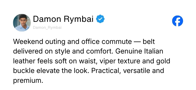 Italian Leather Reversible Black & Brown Belt For Men (Leather Texture: Viper) Review 3