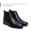 Hayes London | Strider Chelsea Boots – Black Plain Genuine Leather Men’s Shoes