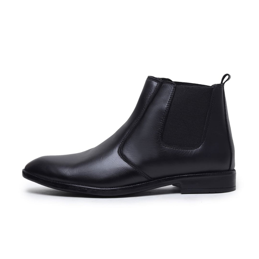 Hayes London | Strider Chelsea Boots – Black Plain Genuine Leather Men’s Shoes